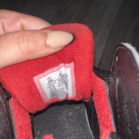 Jordan 7 Retro Black/Citrus-Varsity Red 13C - Picture 3 of 5